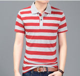 2018 Free Shipping Men's Shirt Men's Short-sleeved Striped Shirt Quality Style 19