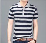 2018 Free Shipping Men's Shirt Men's Short-sleeved Striped Shirt Quality Style 19