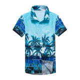 Men's Print Shirts Short Sleeve Summer Big Large Size Cotton Camisa Social Masculina Hawaiian Vacation Beach Men Shirt Plus Size