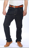 Fashion Jeans Man Denim Jeans Large size Casual Middle Waist Loose Long Pants Male Solid Straight Jeans For Men Plus Size 52