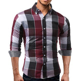 2018 Brand Men Fashion Plaid Shirt Full Sleeve Casual Shirt Men Streetwear Business Shirt Camisa masculina chemise homme new