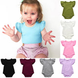 Newborn Infant Baby Girls Ruffles Sleeve Romper Playsuit Clothes Outfits Clothes