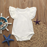 Newborn Infant Baby Girls Ruffles Sleeve Romper Playsuit Clothes Outfits Clothes