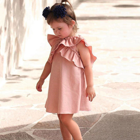 Newborn Infant Baby Girls Butterfly Wings Ruffles Dress  Outfits Clothes Dress