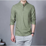 Men 's Long Sleeved Shirt Men' s Cotton and Linen Shirt