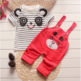 2pcs newborn kids baby boy girls T-shirt tops+pants overalls outfits clothes set
