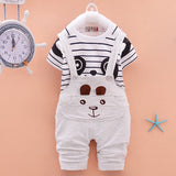 2pcs newborn kids baby boy girls T-shirt tops+pants overalls outfits clothes set