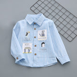 Toddler Kids Boys Long Sleeve Cartoon Pattern T-Shirt Tops Blouse Clothes Outfit