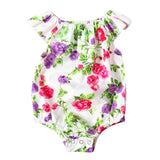 Newborn Infant Baby Girl Floral Short Sleeve Romper Jumpsuit Outfits Clothes