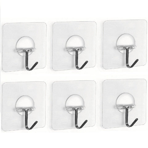 Adhesive Hooks Transparent Reusable 