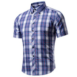 LASPERAL Brand Short Sleeve Plaid Mens Dress Shirts Casual  Turn-Down Collar Summer Shirt Classic Business Male Shirts Plus Size
