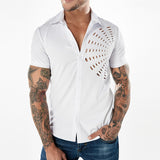 Premium Quality Shirt Men 2018 Brand New Design Short Sleeve Mens Dress Shits 100% Cotton Button Down Mens Shirts Club Clothing