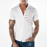 Premium Quality Shirt Men 2018 Brand New Design Short Sleeve Mens Dress Shits 100% Cotton Button Down Mens Shirts Club Clothing