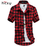 2018 Men Fashion Short Sleeved Plaid Shirt Slim Fit Male Social Casual Dress Shirt Men Clothing Soft Breathable Comfortable